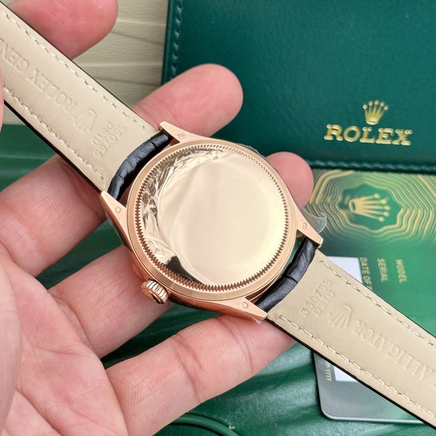 Rolex Replica 1:1 Watch Cellini 50525 White Face Black Leather Strap 39mm