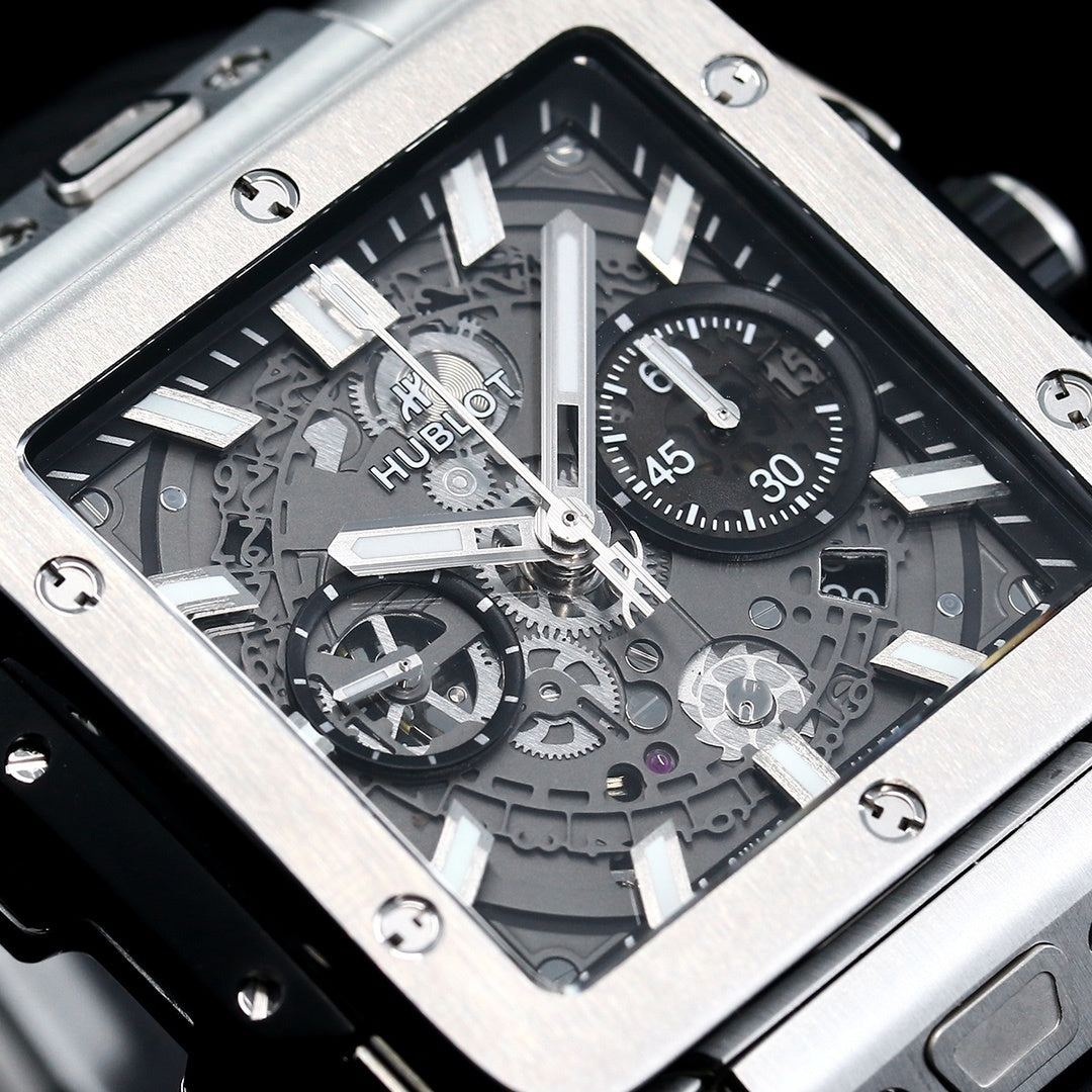 Hublot Big Bang, Square Bang Unico 42mm Textured Rubber Strap(1:1 replica)