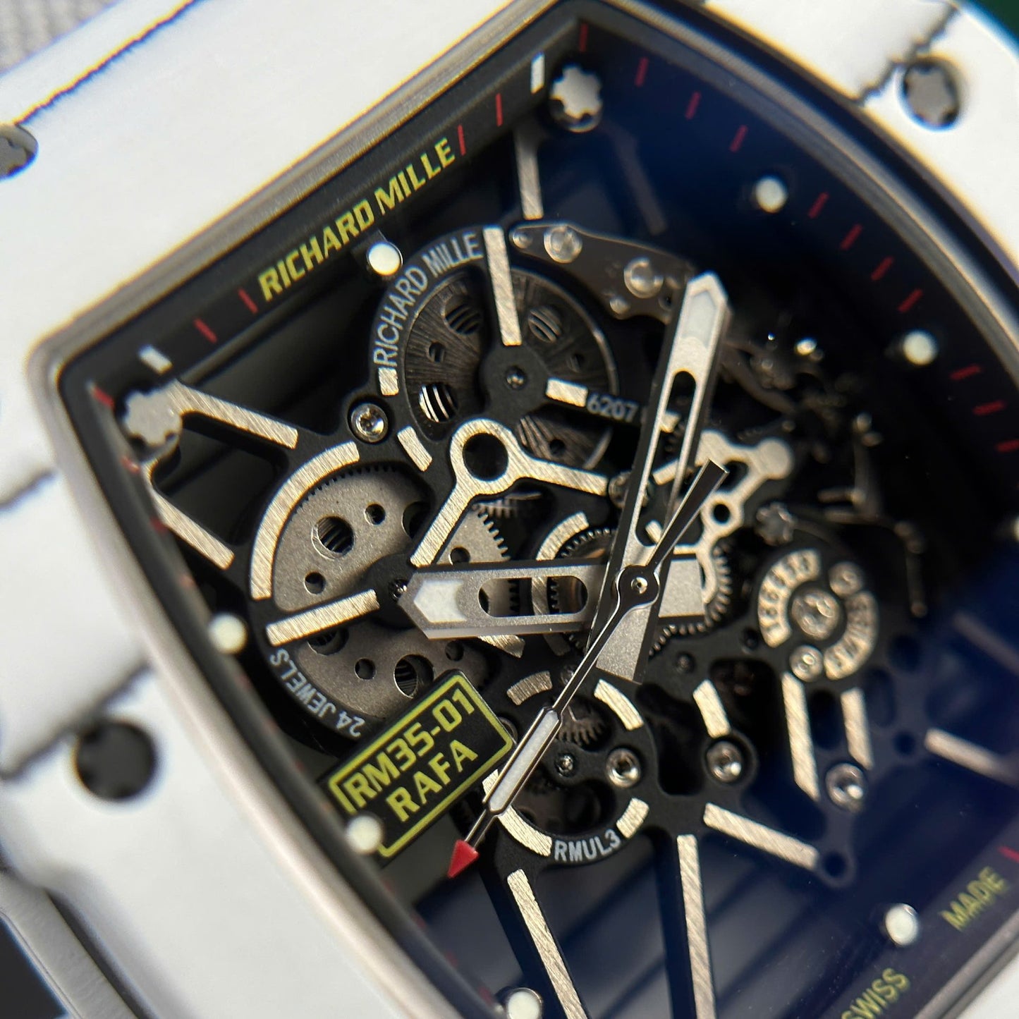 Richard Mille RM35-01 Rafael Nadal Red Rubber Strap Replica 1:1 Watch BBR Factory 42mm