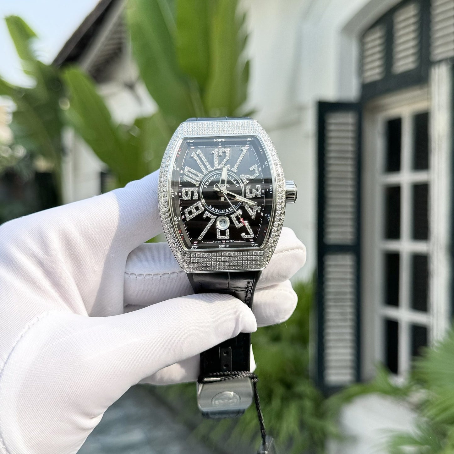 Franck Muller V45 SC DT Replica 11 Watch Black Dial With Stone  Factory ABF 45mm