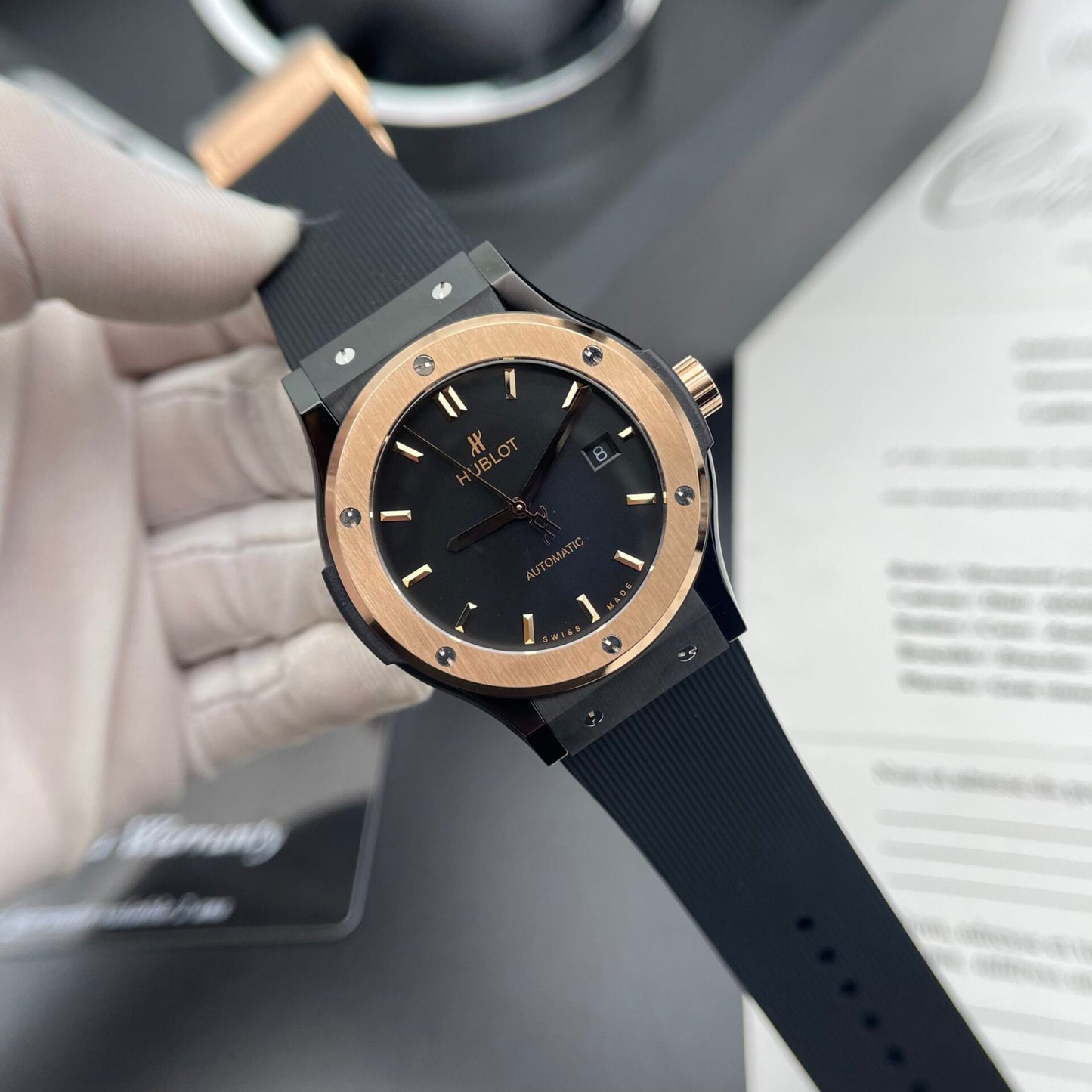 Hublot Fake Watch Classic Fusion Ceramic Rubber Strap HB Factory 42mm