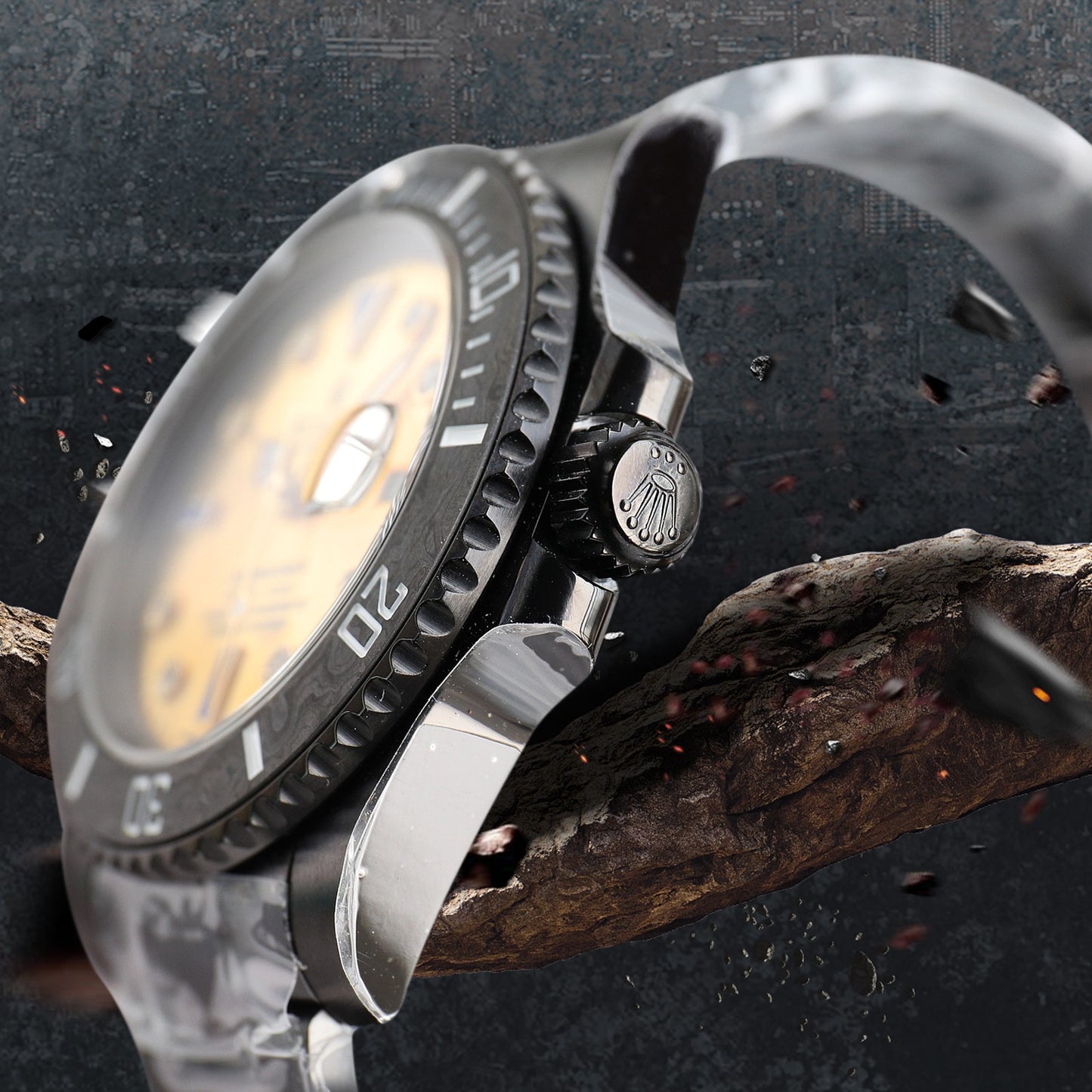 ROLEX Rolex Customized Submariner-Diamond Dial-Carbon Fiber Bezel-Black Gold(1:1 replica)