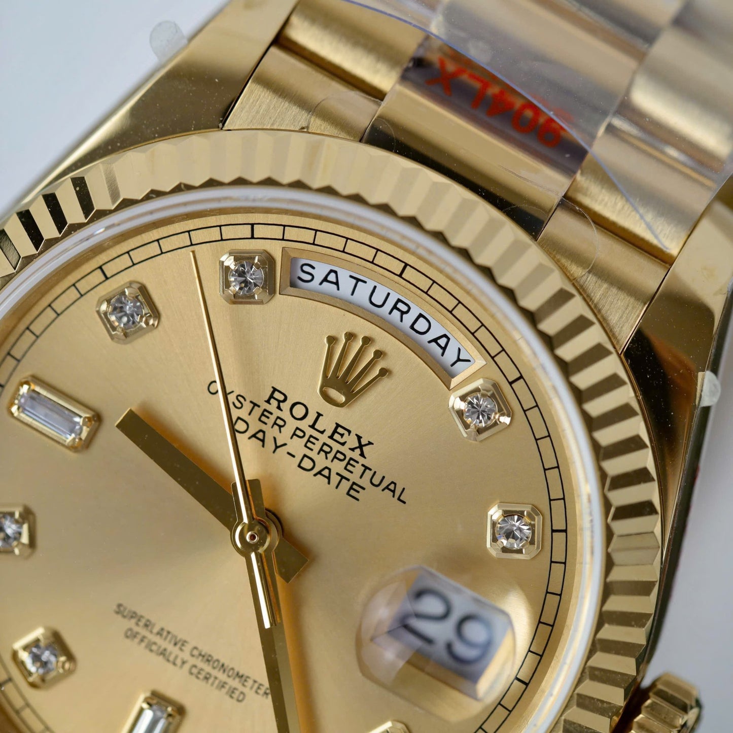 Rolex Day-Date M128238 Copies Watch Yellow Dial Weight 159Gram QF Factory 36mm