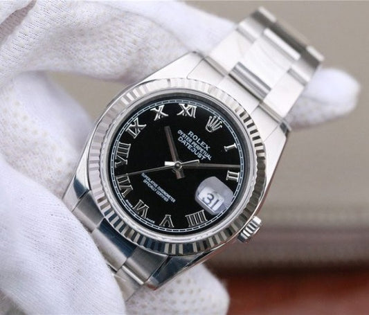 Replica Rolex DateJust 36mm SS 116234 ARF Black Dial Roman Markers 904L Oyster Bracelet SA3135