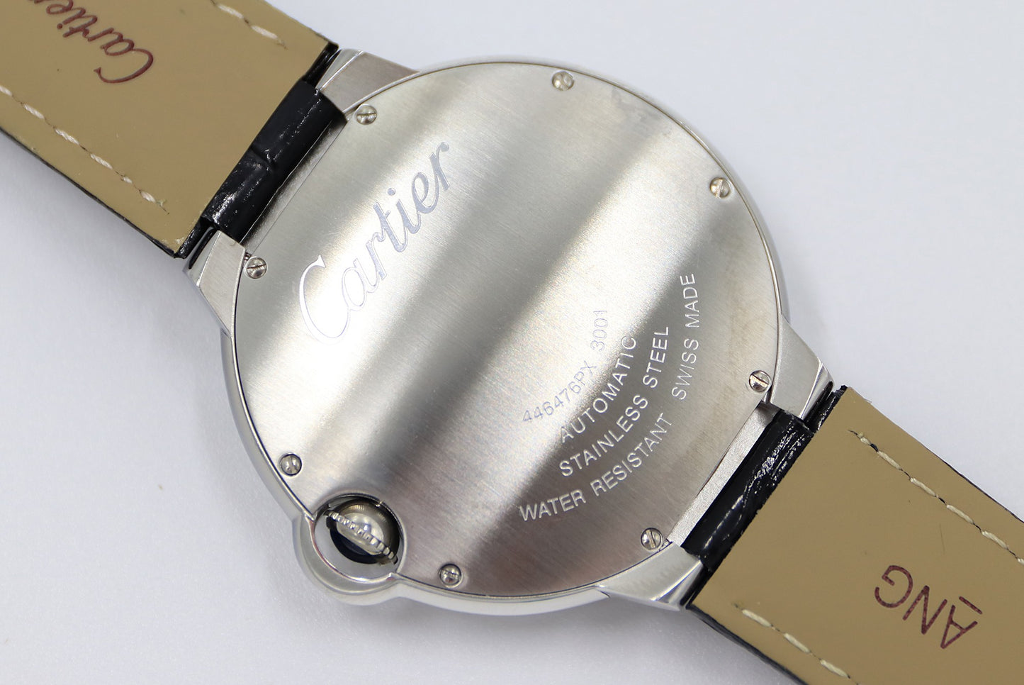 Cartier Blue Balloon Square Diamonds Full Sky Watch-White-Leather-42mm(1:1 replica)