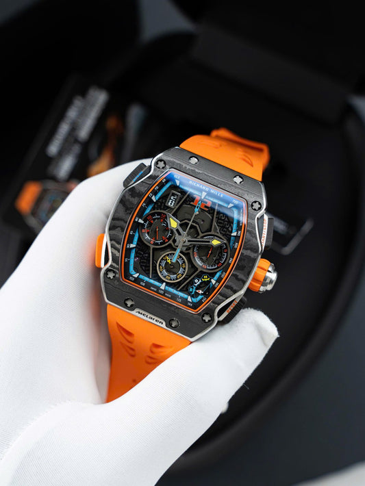 Richard Mille RM65-01 Replica Watches Orange Rubber Strap 44.5¡Á49.9mm