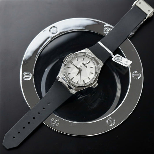 Hublot Orlinski White Dial Replica Watch Custom Moissanite Diamonds Hong Kong 40mm