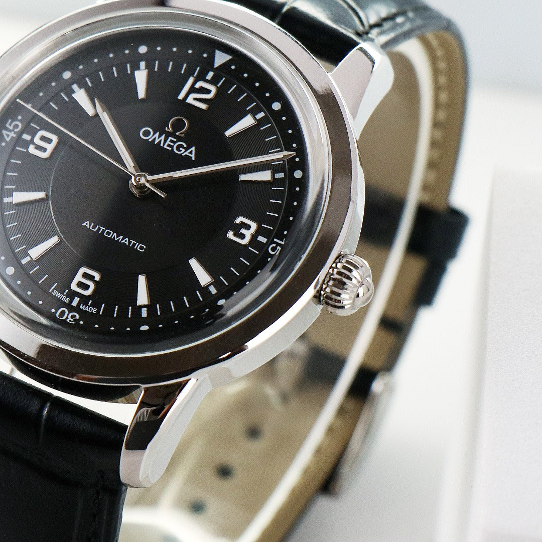 Omega Seamaster Mechanical Watch 40mm Italian imported calfskin black leather(1:1 replica)