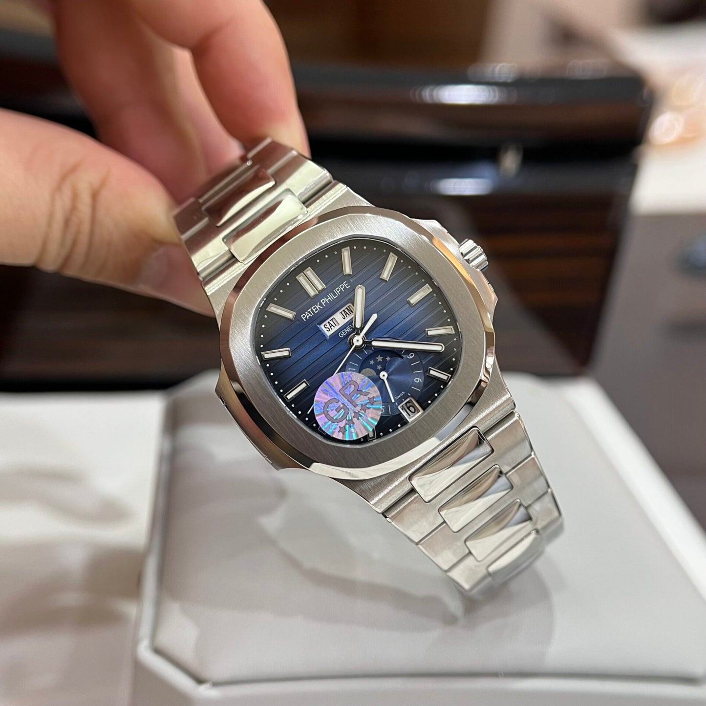 Patek Philippe Replica Watches Nautilus 5726G Blue Dial GR Factory 40.5mm
