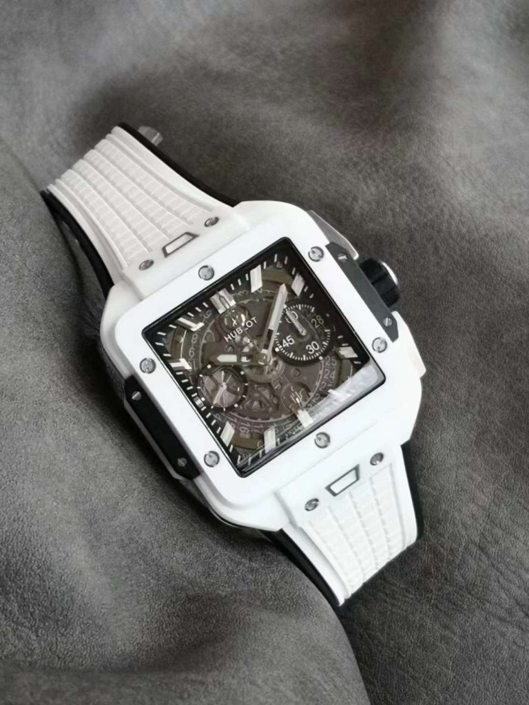 Hublot Replica 1:1 Watch White Ceramic Square Bang Unico Chronograph Factory BBF 42mm