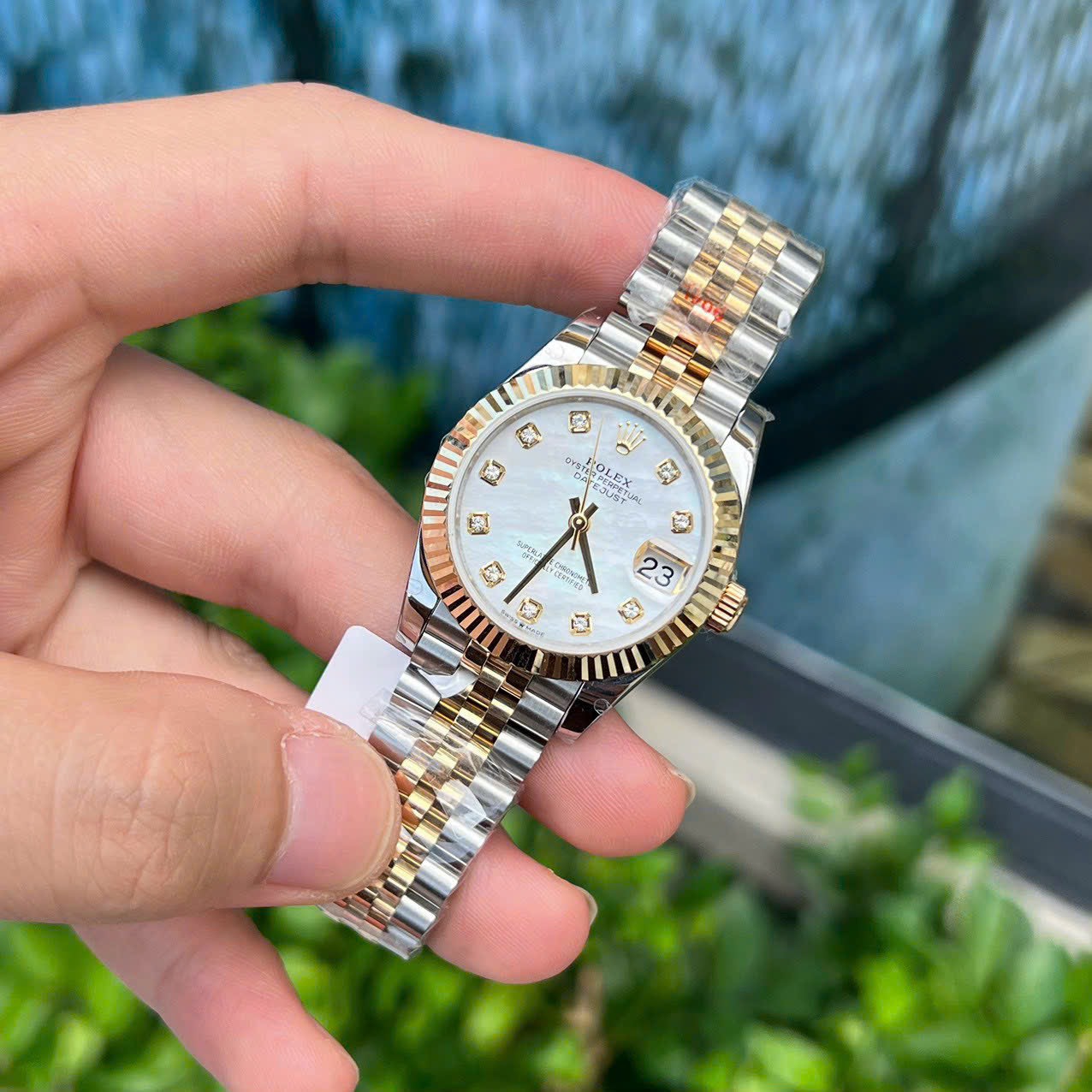 Rolex DateJust 18K Gold Wrapped Replica Watch Mother-of-Pearl Dial GM Factory 31mm