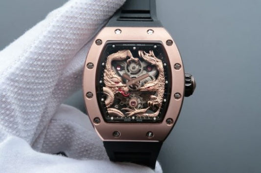 Replica Richard Mille RM057 Dragon Phoenix RG Case RG Dragon Dial Black Rubber Strap