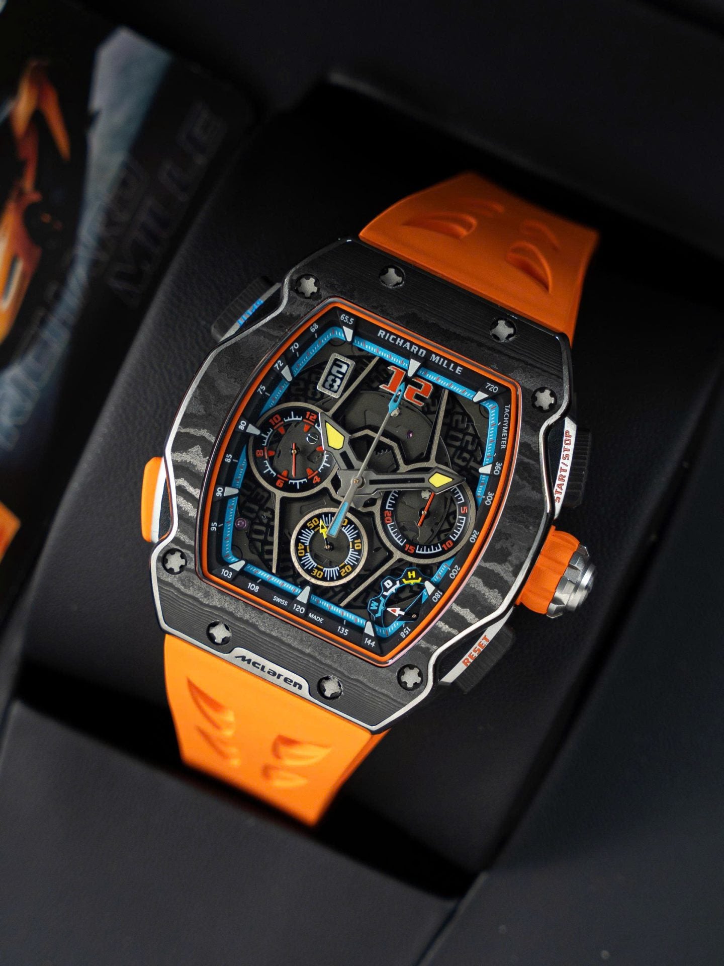 Richard Mille RM65-01 Replica Watches Orange Rubber Strap 44.5¡Á49.9mm