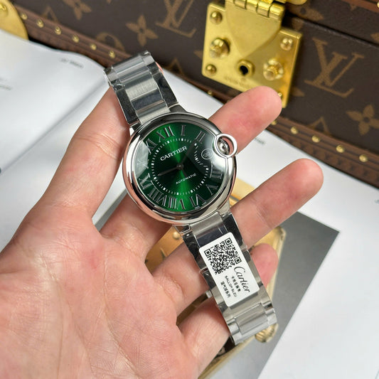 Cartier Ballon Bleu Best Replica Watch Green Dial Metal Wire AF Factory 40mm