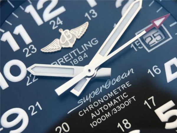 Replica Breitling SuperOcean  II 44mm GF Black Dial Black Rubber Strap A2824