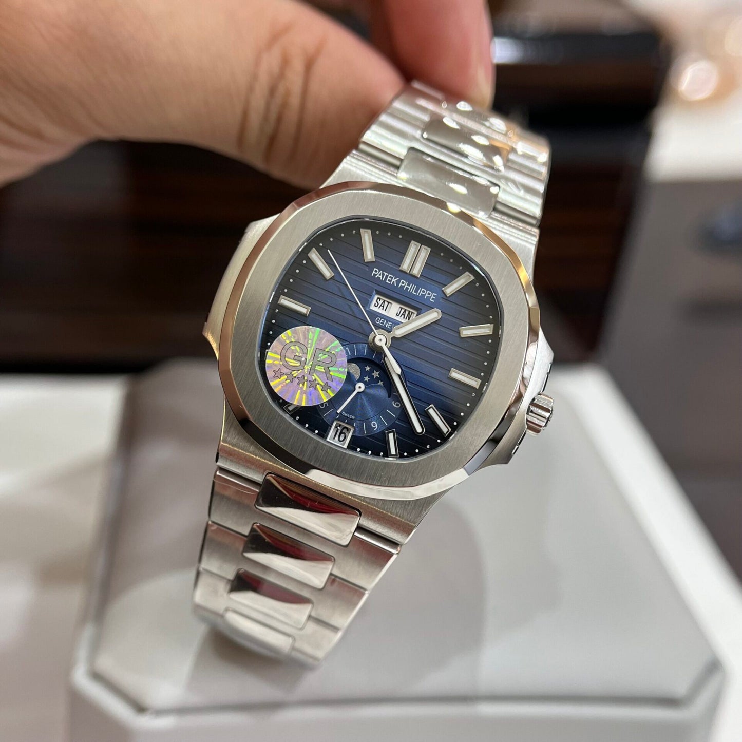 Patek Philippe Replica Watches Nautilus 5726G Blue Dial GR Factory 40.5mm