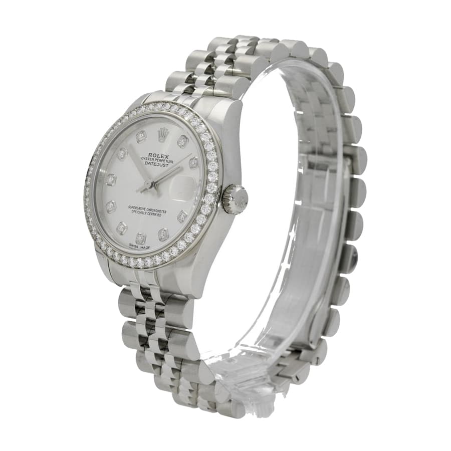 Rolex Datejust 178384-0017 White Gold Black   Diamond Dial Replica