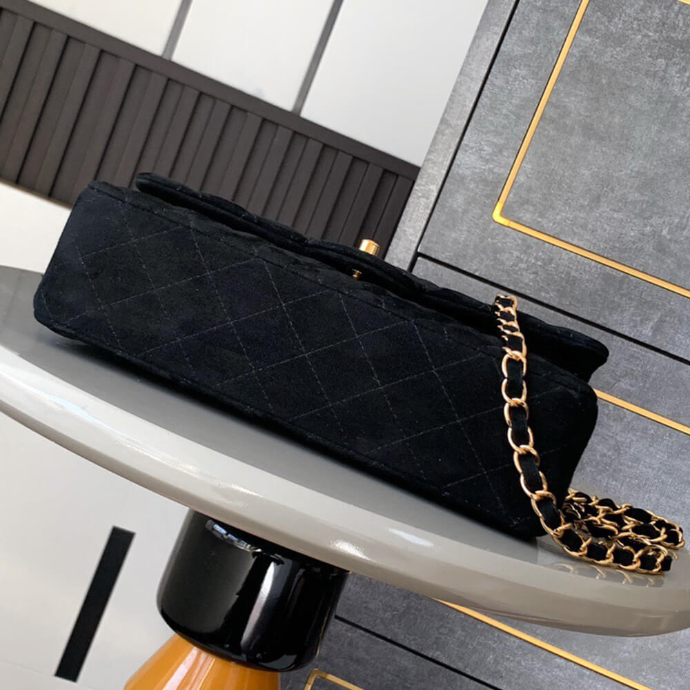 CHANEL Suede Classic Double Flap Handbag(HIGH-END GRADE)