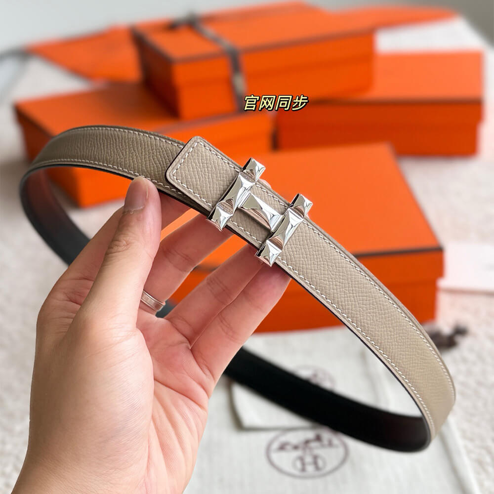 H Infini belt buckle   Reversible leather strap 24 mm