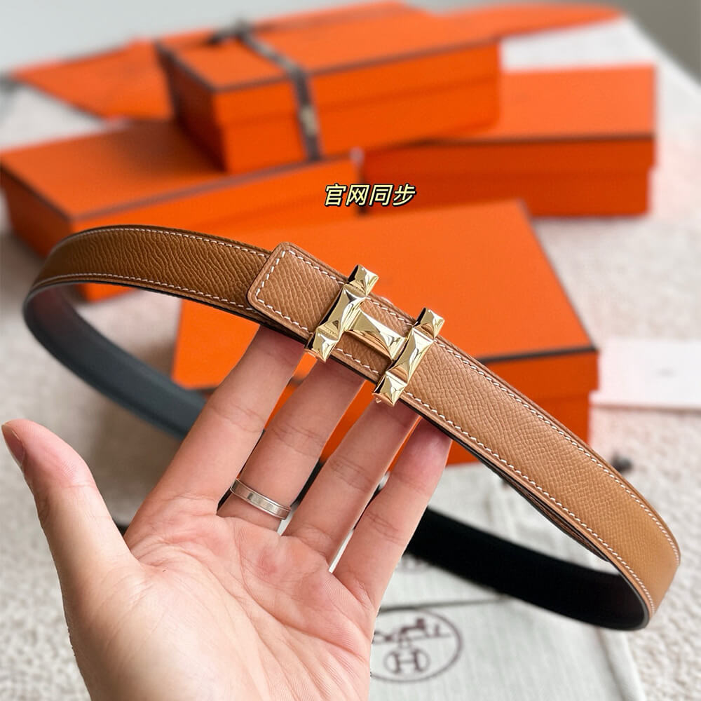 H Infini belt buckle   Reversible leather strap 24 mm
