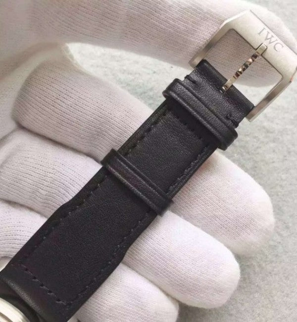 Replica IWC MKF Mark XVIII IW327001 Black Dial Leather Strap