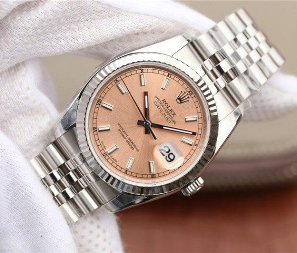 Replica Rolex DateJust 36mm SS 116234 ARF Pink Dial Stick Markers 904L SS Oyster Bracelet SA3135