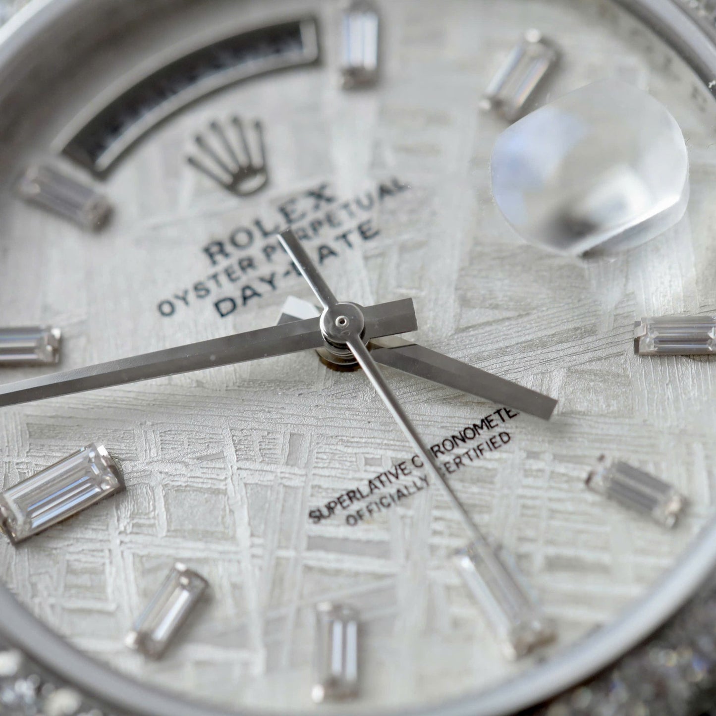 Rolex Day-Date Best Replica Watch Meteorite Dial Moissanite Diamonds Custom 40mm