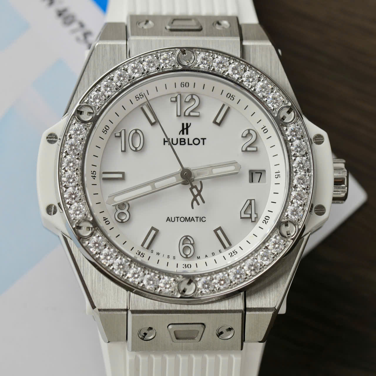 Hublot Big Bang One Click Titanium Customs Moissanite Diamonds Bezel Replica Watch 39mm