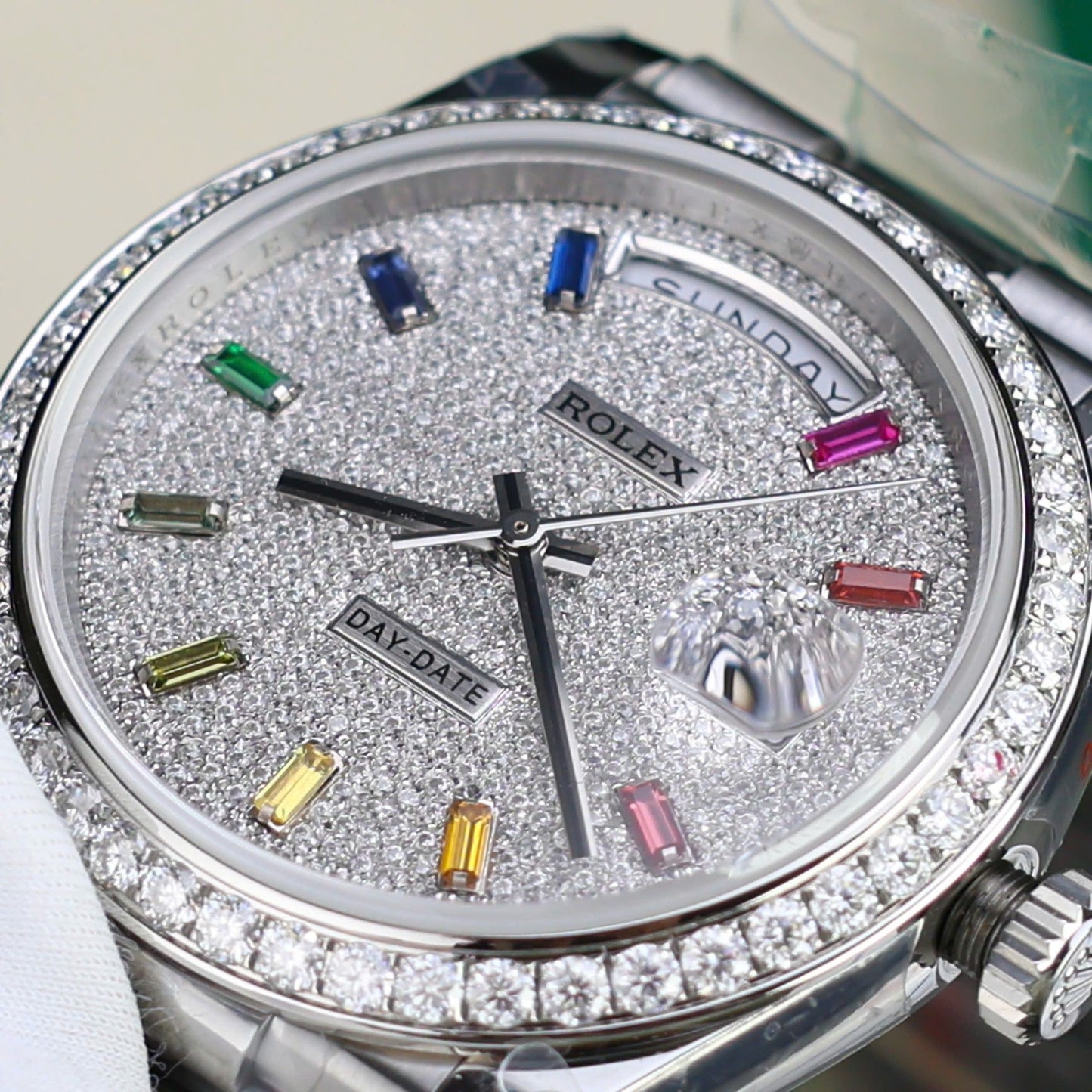 Rolex Day-Date Best Copies Watch Custom Diamonds Moissanite GM Factory 40mm