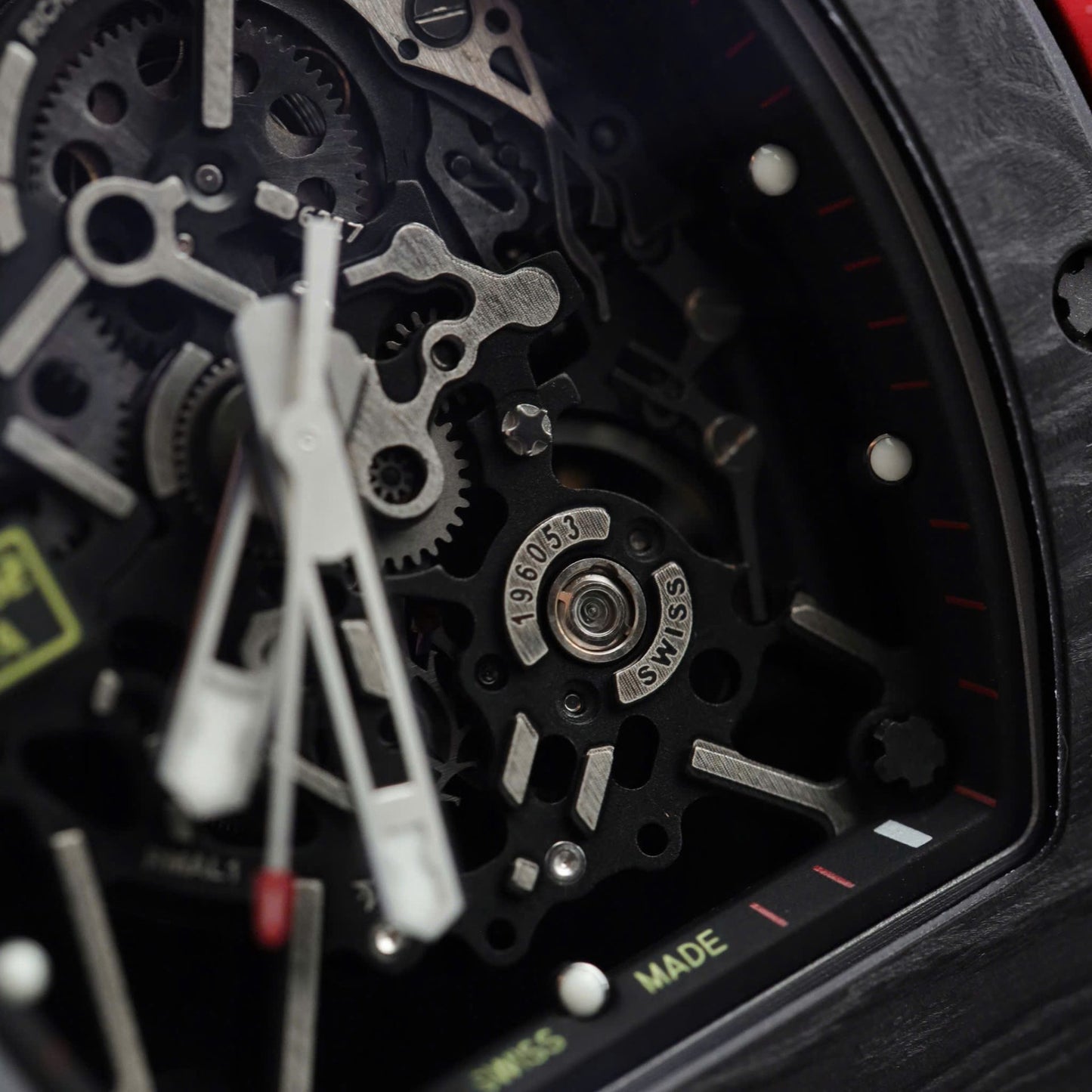 Richard Mille RM35-02 Knock Off Watches Carbon Super Light Rubber Strap Red ZF Factoy 44mm