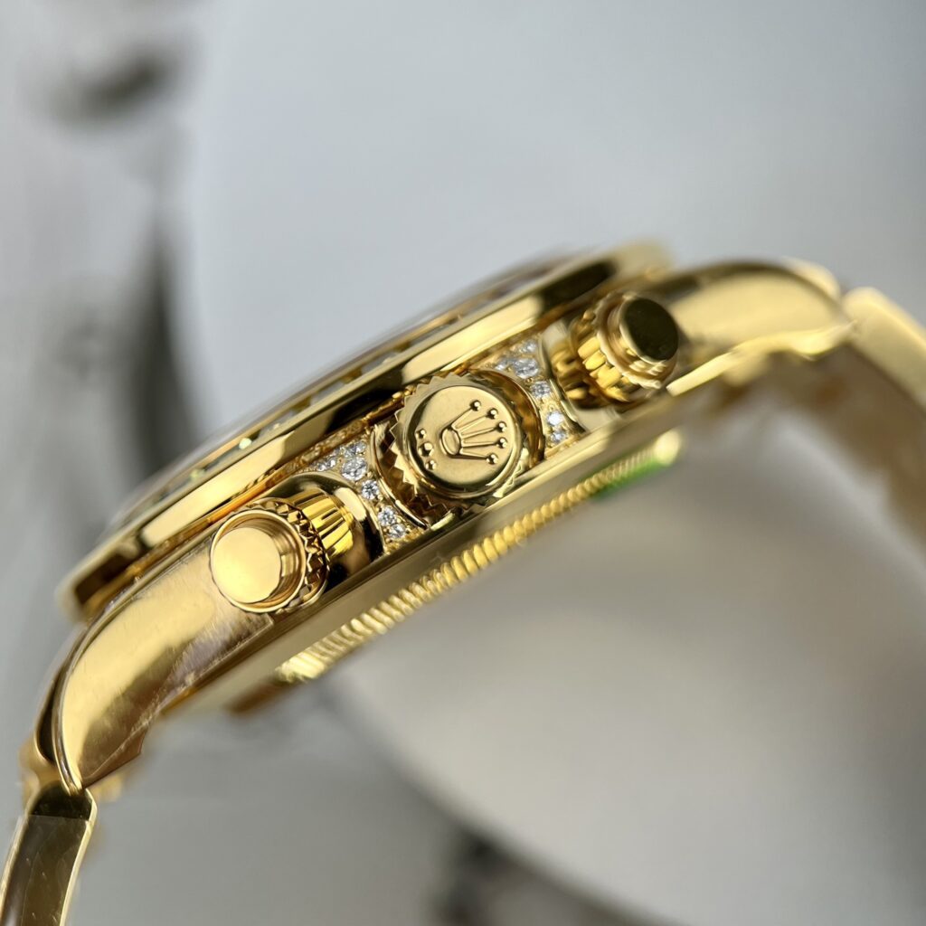 Rolex Best Replica Watch Daytona Rainbow Gold Wrapped And Moissanite Diamond Custom 40mm