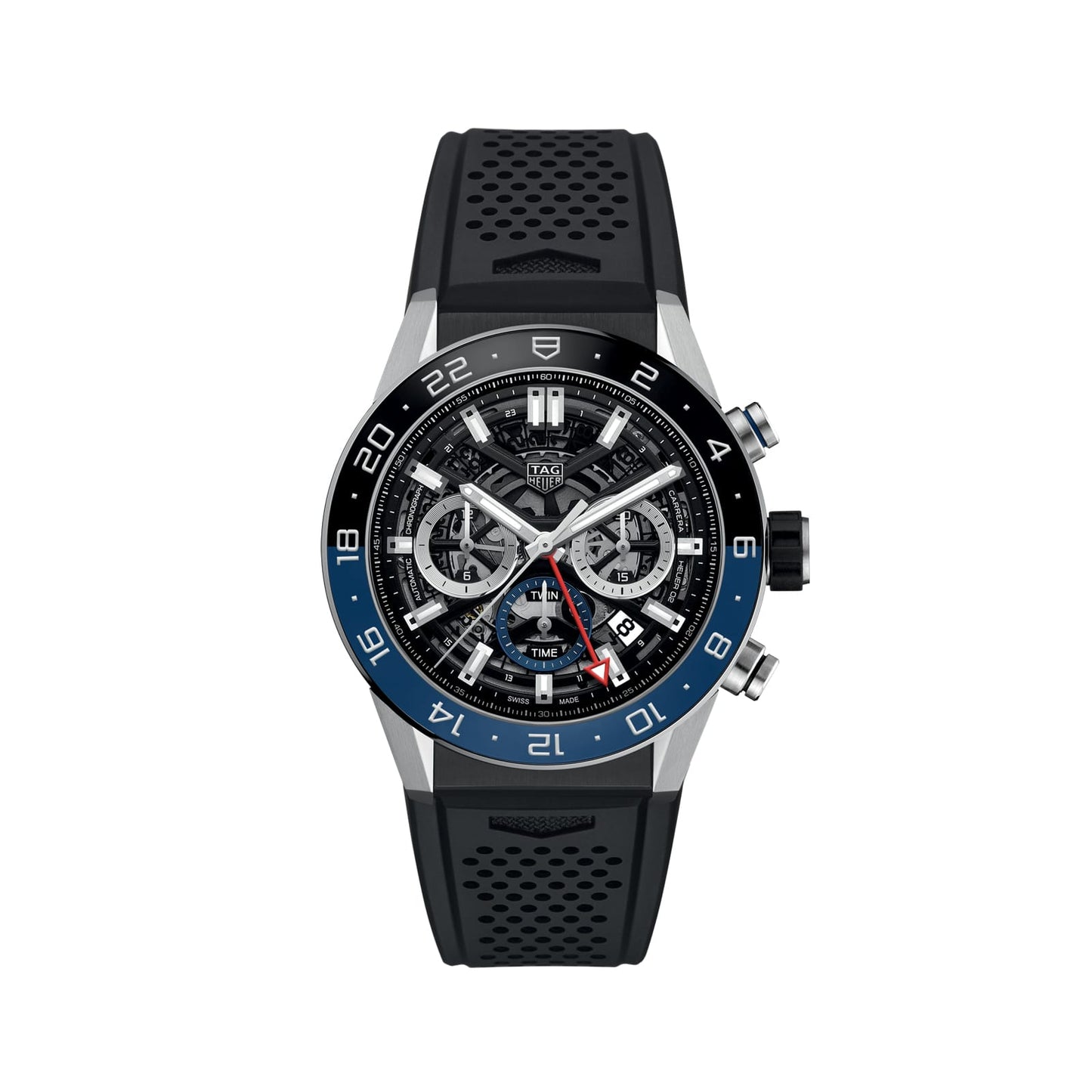 TAG Heuer Replica Watch Carrera Chronograph Twin-Time Automatic 45 mm Steel & Ceramic(1:1 replica)