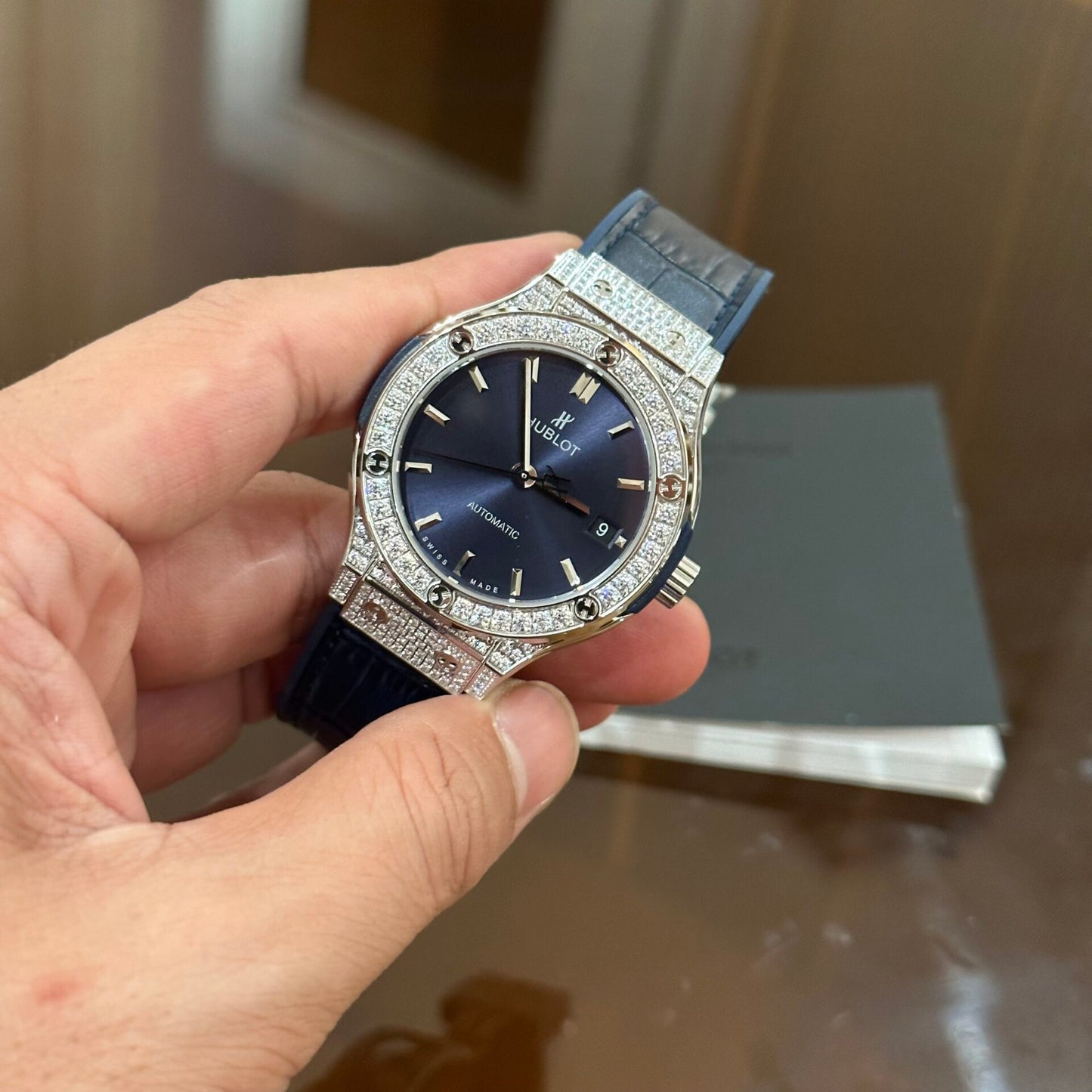 Hublot Classic Fusion Blue Diamond Replica Watch HB Factory 38mm