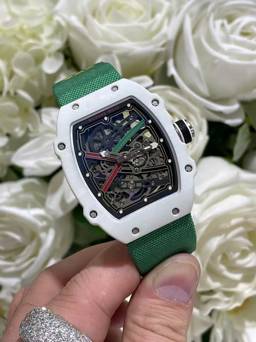Richard Mille RM67-02 White Carbon Best Replica Watches Weight 37 Grams 38.7¡Á47.52mm