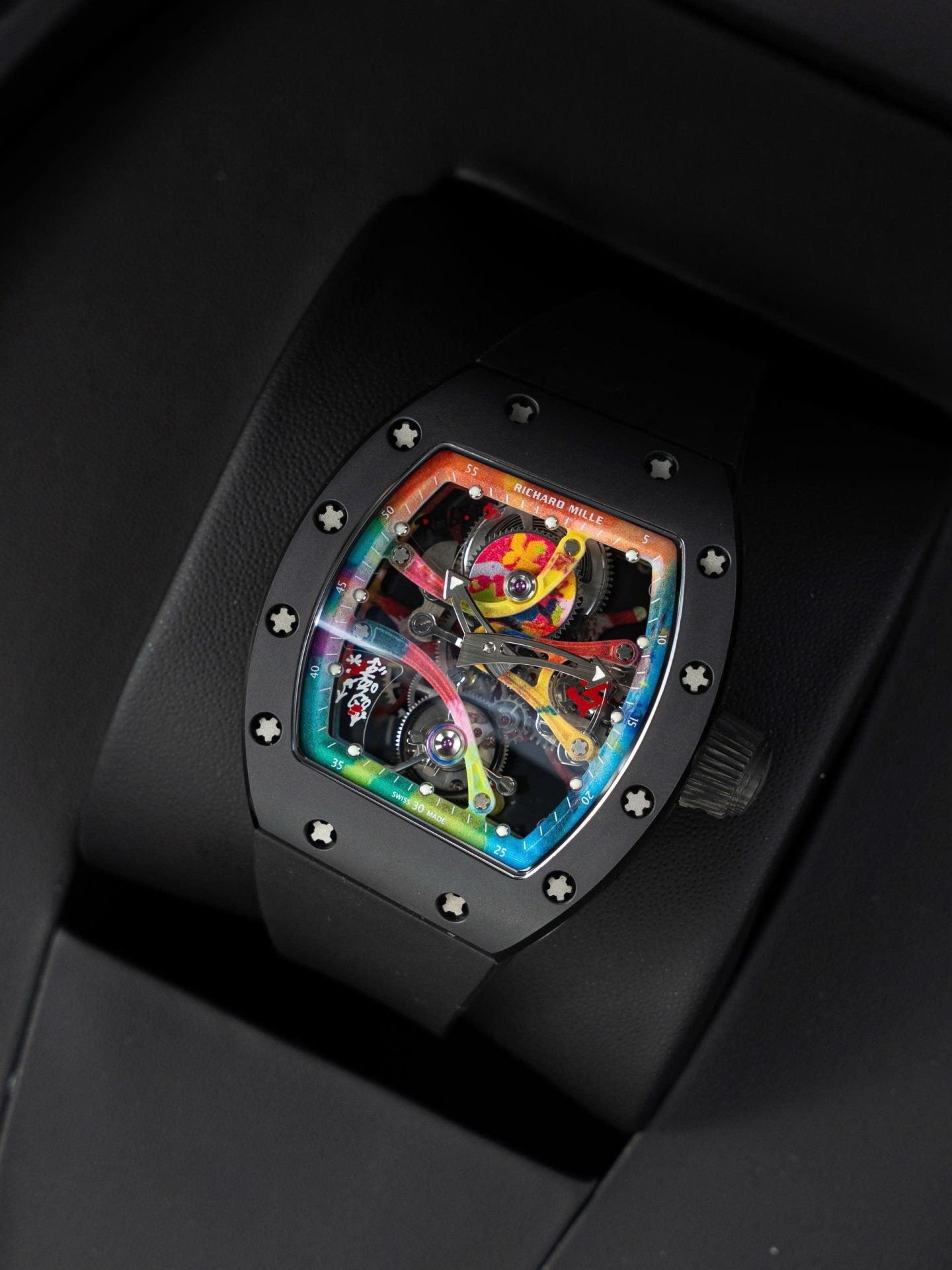 Richard Mille RM68-01 Cyril Kongo Imitation Watches Black Ceramic Rubber Strap 45mm