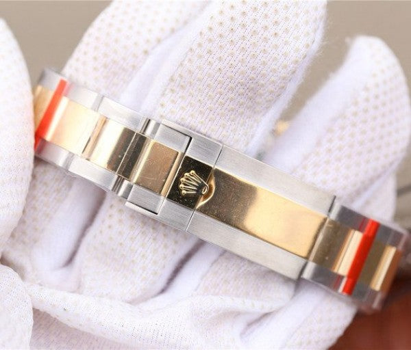Replica Rolex Daytona 116523 Thick YG Wrapped White Dial Diamonds Markers Bracelet A7750