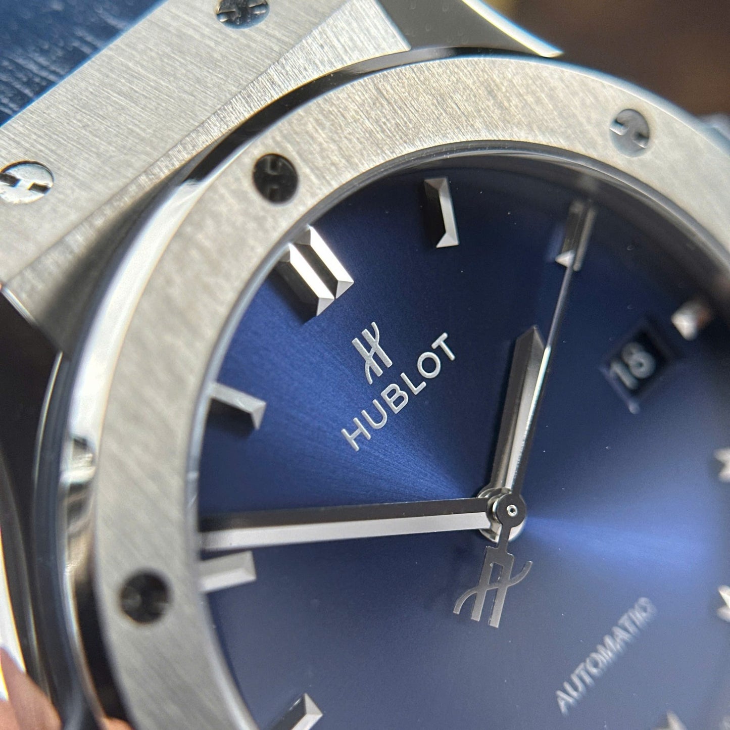 Hublot Classic Fusion Titanium Imitation Watches Blue Dial Weight 84 Grams Super Light JJZ Factory 42mm