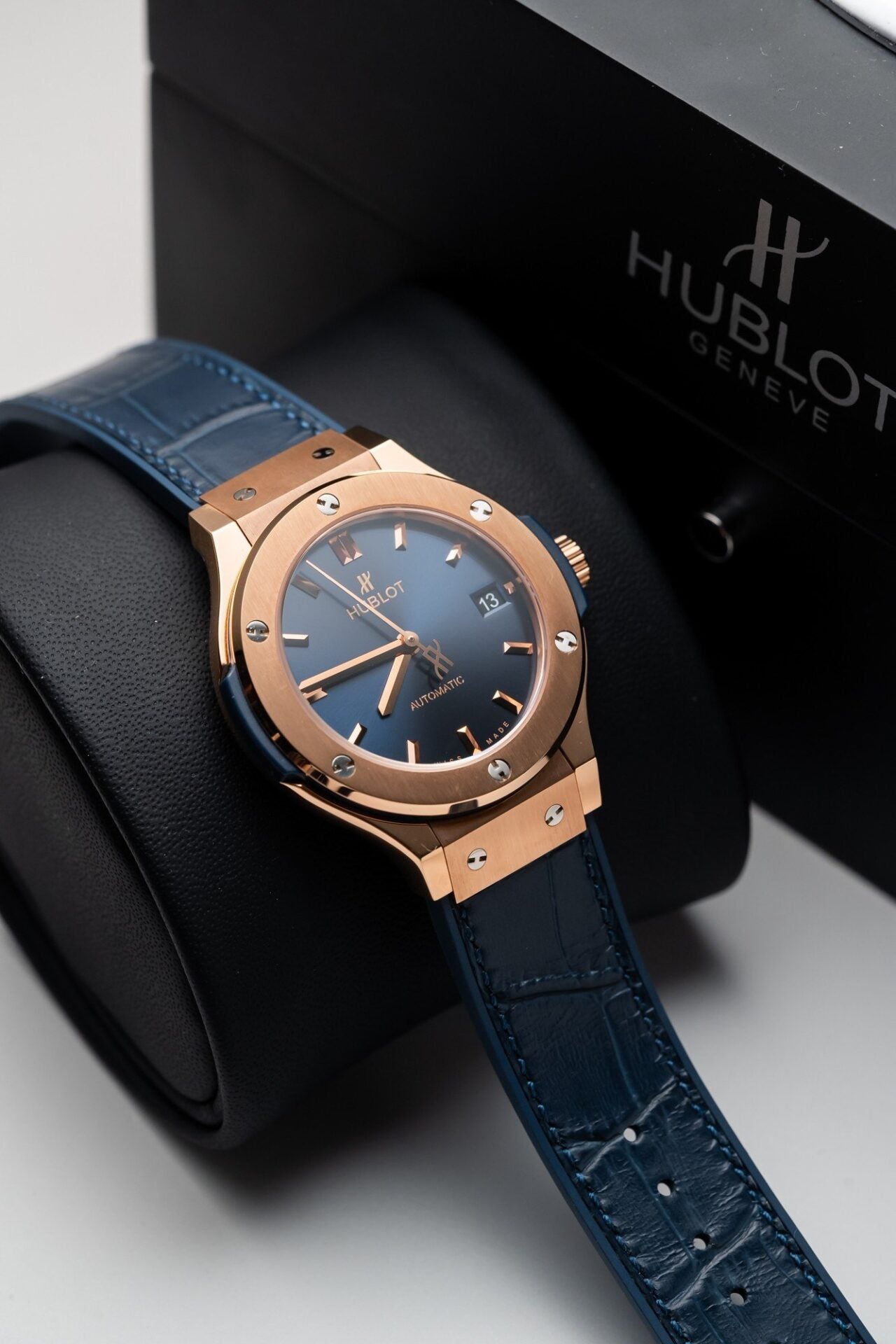 Hublot Classic Fusion King Gold Blue Replica Watch JJF Factory 38mm