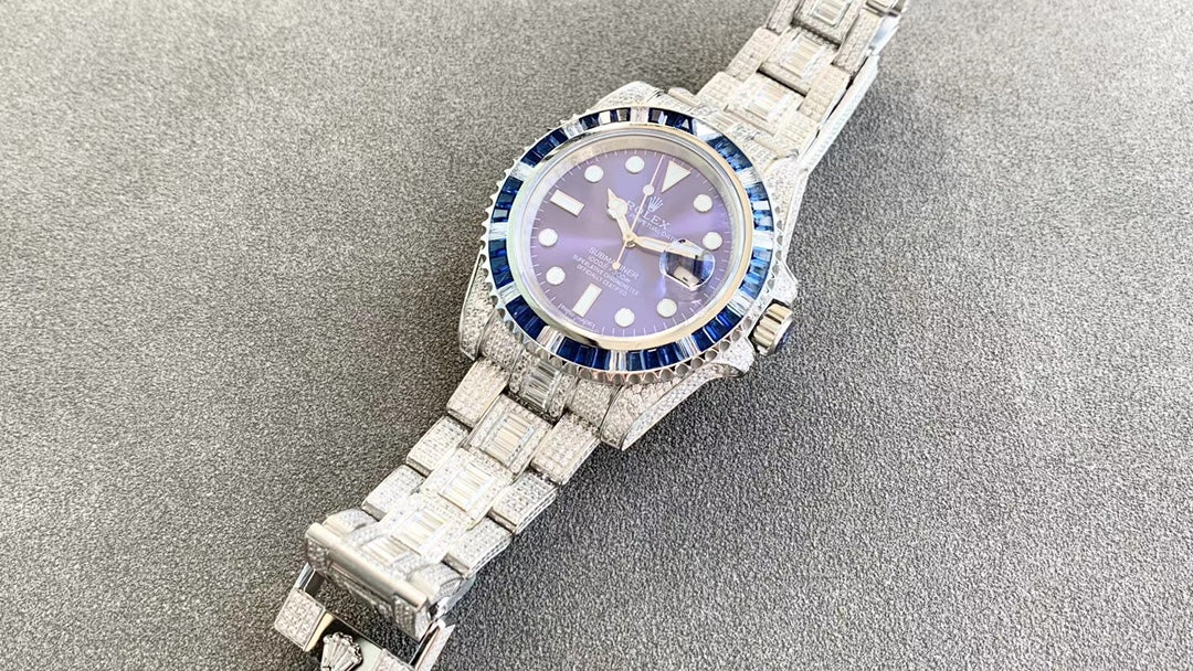 Rolex Submariner Diamond Pav¨¦ Special-Blue Diamonds-full diamonds-40MM(1:1 replica)