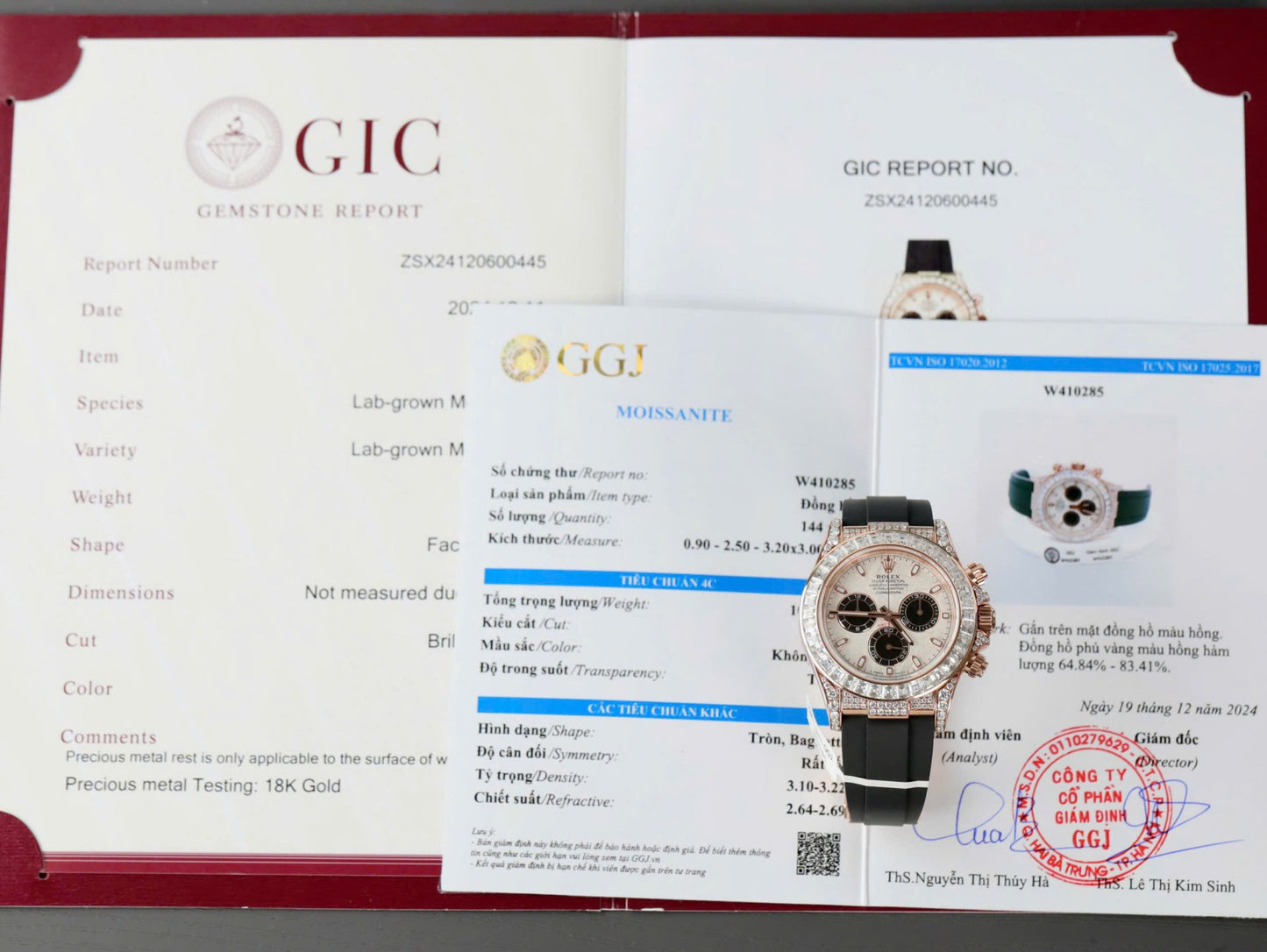 Rolex Daytona Best Clone Watches 18K Gold Wrapped + Diamonds Moissanite Baguette 40mm