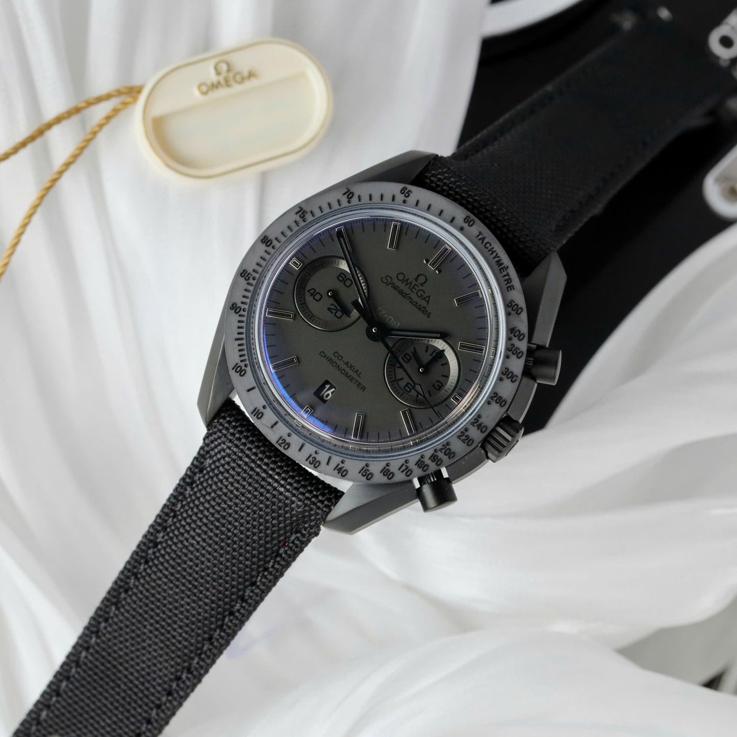 Omega Replica Watch Speedmaster Black Ceramic OM Factory 44mm