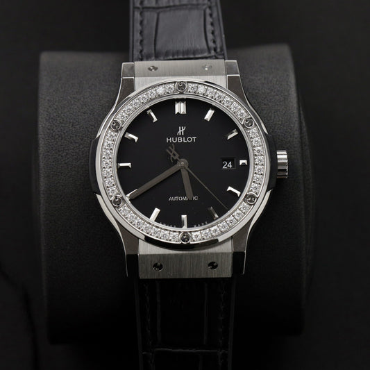 Hublot Replica 11 Watch Classic Fusion Face Black Moissanite Diamond APS Factory 42mm