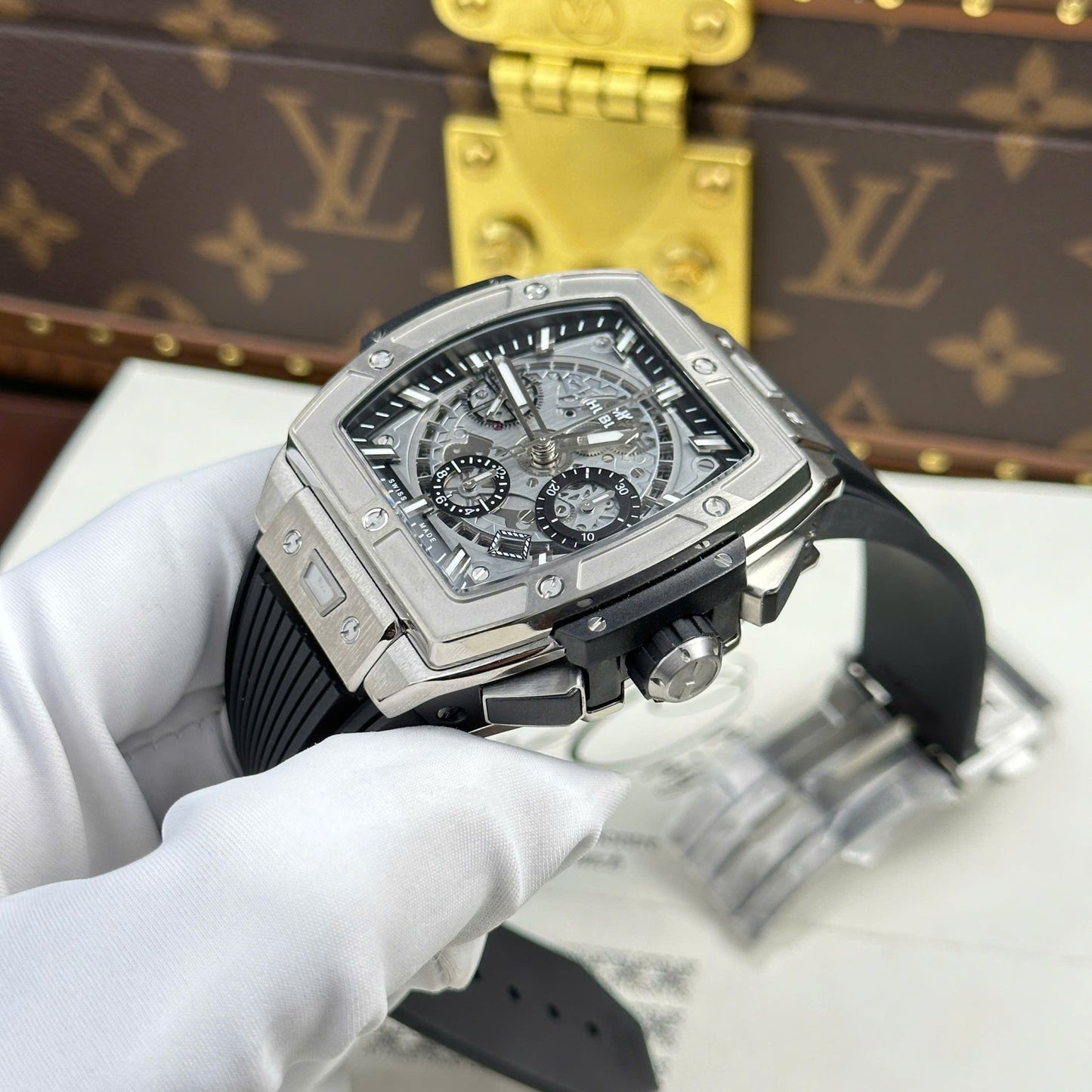 Hublot Spirit Of Big Bang Titanium Replica Watch Rubber Strap BBF Factory 42mm