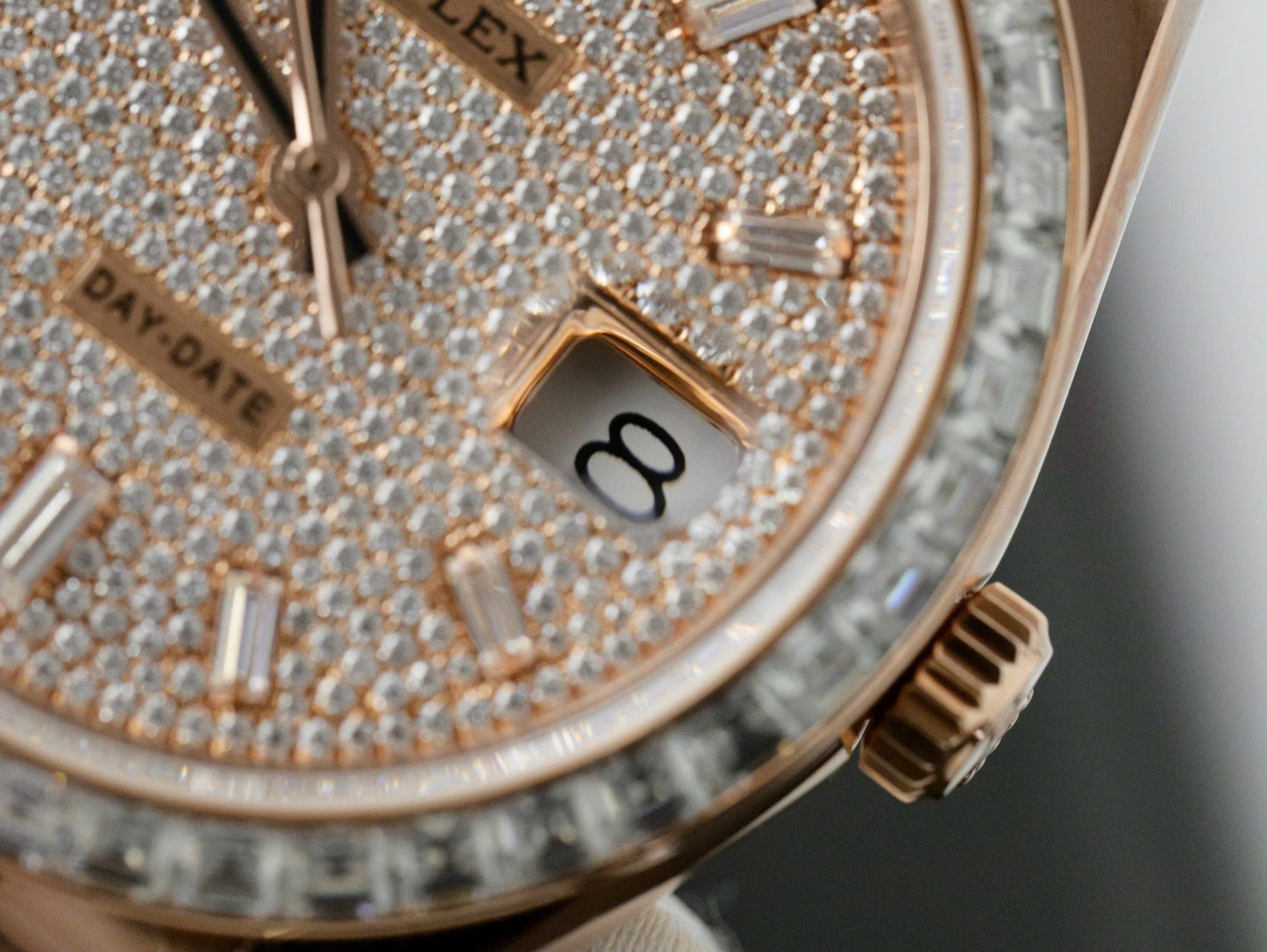 Rolex Day-Date Gold Wrapped + Moissanite Baguette Diamonds Replica Watch GMF 40mm