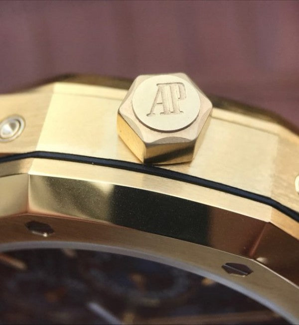 Replica Audemars Piguet JF Royal Oak 41mm 26574 YG Black Textured Dial A5134