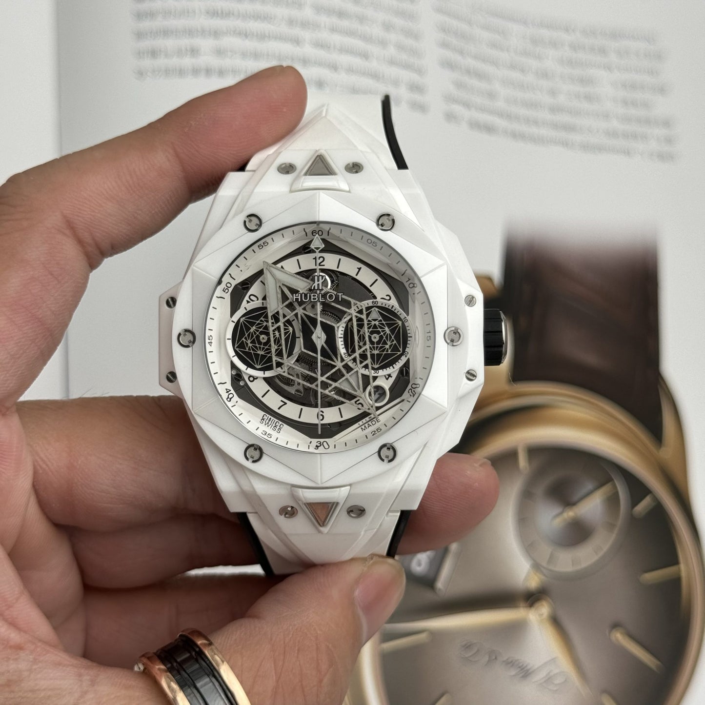 Hublot Best Replica Watch Big Bang Sang Bleu II White Ceramic BBF 45mm