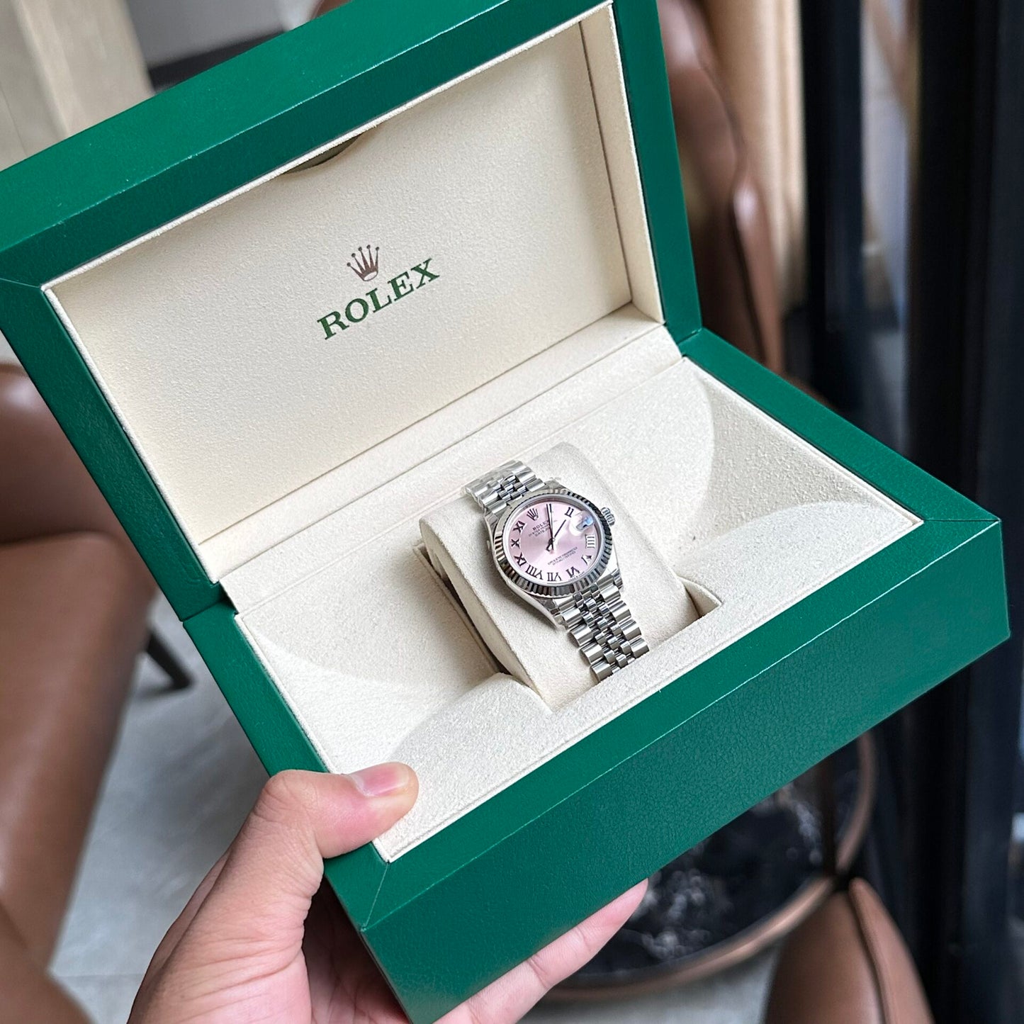 Rolex DateJust Pink Dial Replica Women s Watch Roman Numerals EW 31mm