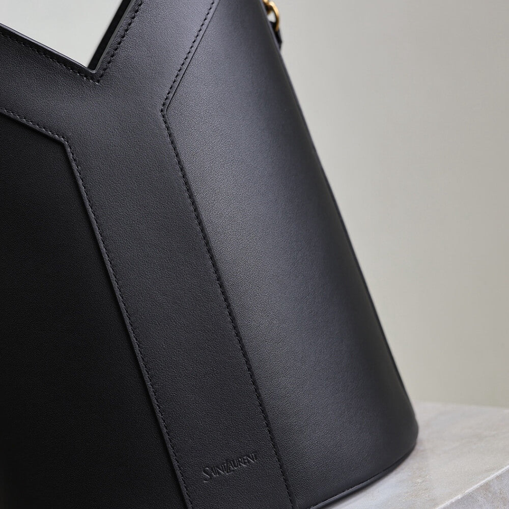 YSL Y top-handle bucket in leather(HIGH-END GRADE)