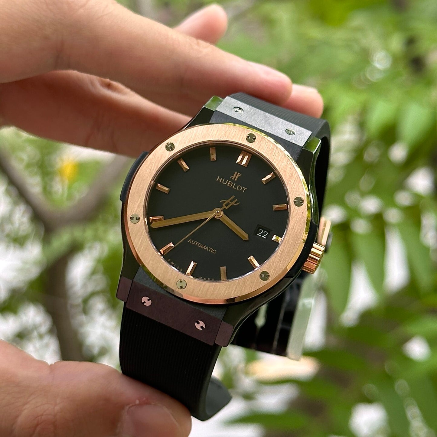 Hublot Classic Fusion Ceramic Demi Gold Replica 1:1 Watch JJZ 42mm