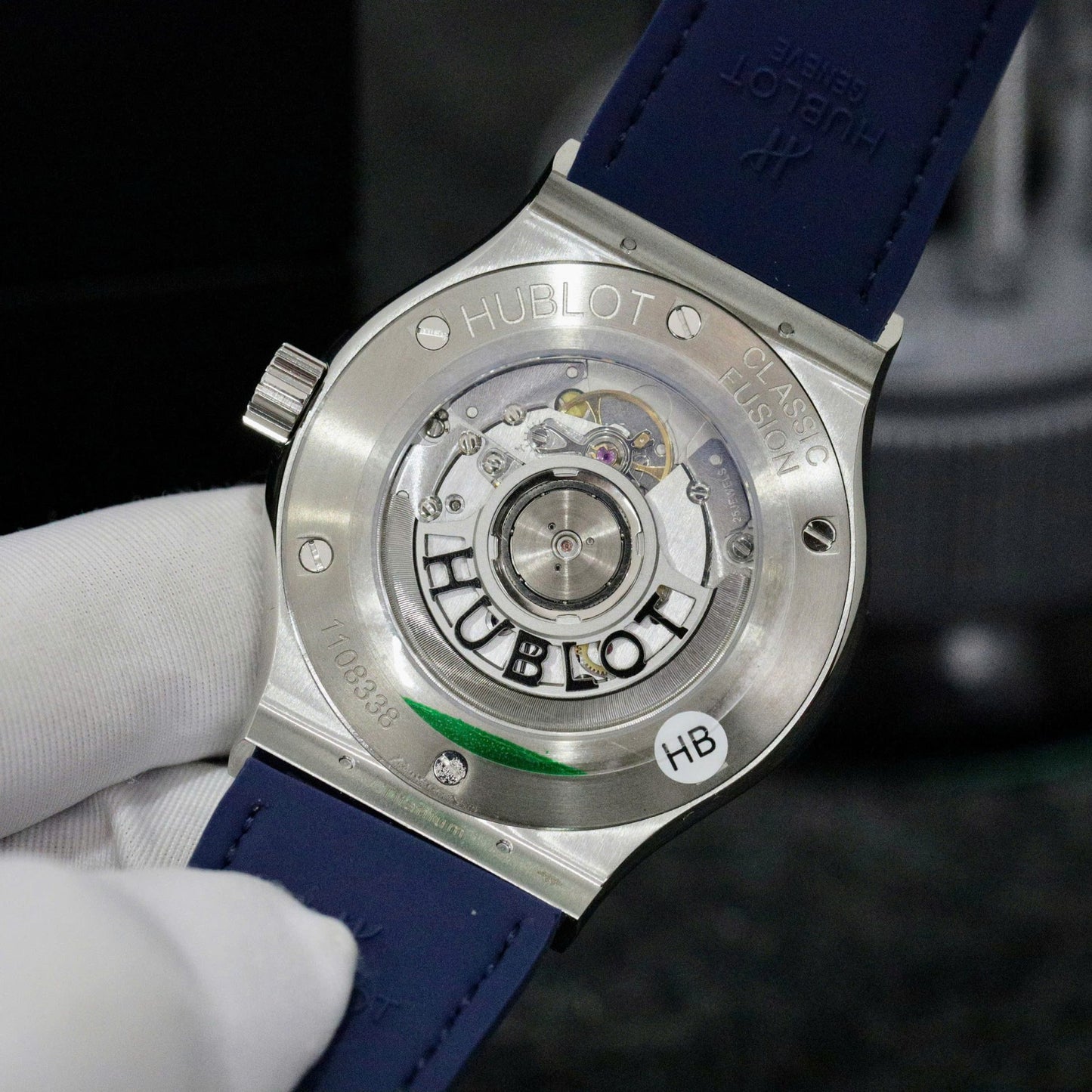 Hublot Classic Fusion Titanium Blue Dial Bezel Diamonds Replica Watch HB Factory 42mm